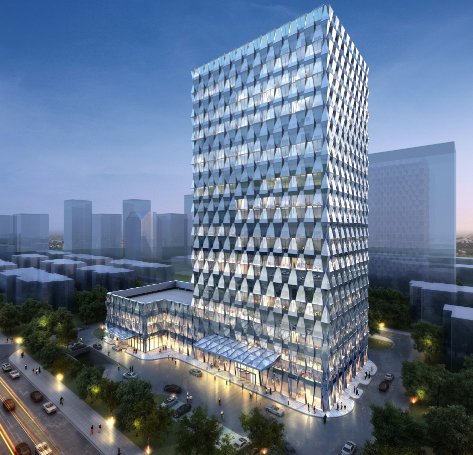 青岛金融中心-天华五所建筑外立面3D效果图